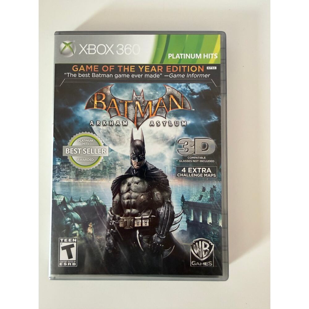 Batman Arkham Asylum GOTY Xbox 360 Platinum Hits Complete CIB